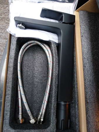 Высокий смеситель для раковины Kaiser Elite 01111-2 черный фото