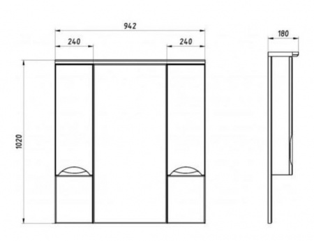 Зеркало-шкаф АСБ Мебель Мессина 100 9616 фото