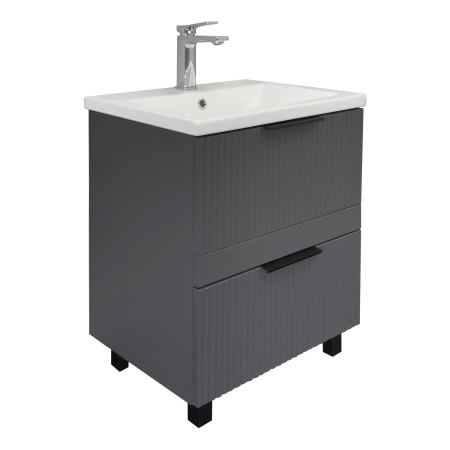Тумба с раковиной Comforty Лима 60Н2 00-00019209 антрацит фото