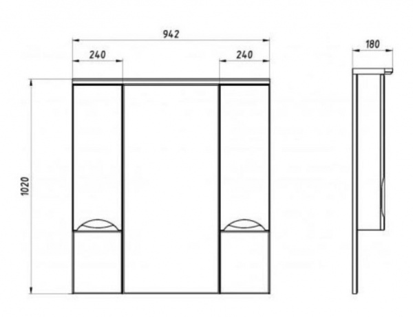Зеркало-шкаф АСБ Мебель Мессина 100 9616 фото