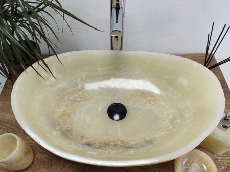 Накладная раковина из оникса Oval Yellow OO-01065 (55*38*19) фото