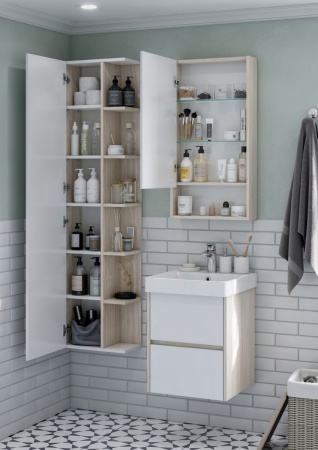 Шкаф-пенал Акватон Сканди 40 1A253403SDB20 белый/дуб верона фото