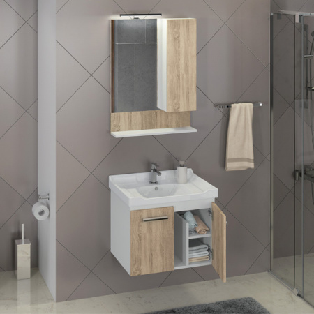 Зеркало-шкаф Comforty Рига-60 дуб сонома фото