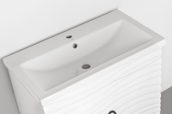 Тумба с раковиной Style Line Вероника 80 ЛС-00000252 Люкс белая, PLUS фото