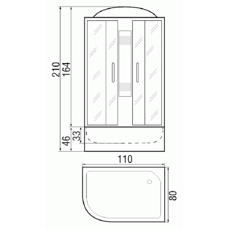 Душевая кабина River Nara 110/80/46 МТ L фото