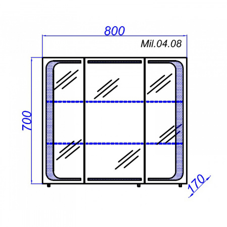 Зеркало-шкаф Aqwella 5 Stars Milan 80 Mil.04.08 фото