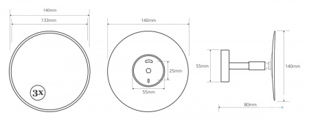 Зеркало косметическое для ванной Bemeta 112101121 фото