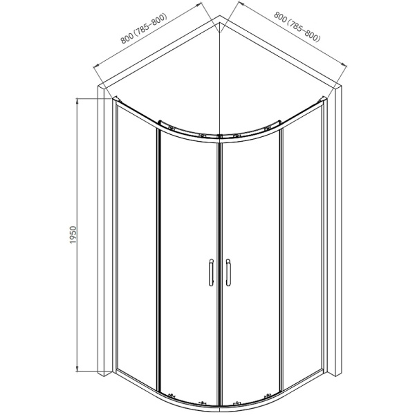 Душевой уголок AQUAme AQM3801F-8 80x80 хром фото