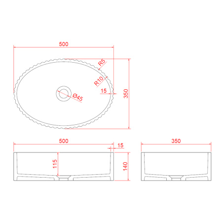 Накладная раковина Boheme Monaco 878-WM 50x35 белая матовая фото