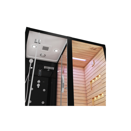 Душевая кабина с сауной Cerutti SPA Albano Nero Black CT8348 180x110 фото