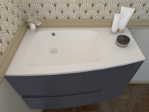 Тумба с раковиной Jacob Delafon Nona 80 EB1888RU-G98 глянцевый темно-синий фото