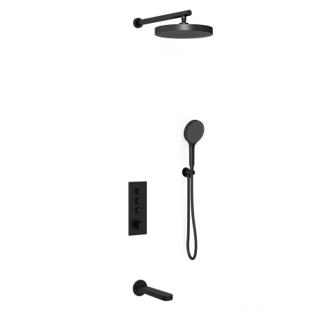 Душевая система скрытого монтажа с термостатом Vincea Inspire VSFW-433TI5MB черная матовая фото