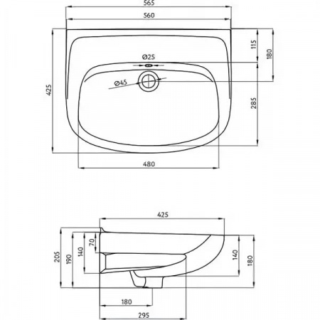 Подвесная раковина Della Otti DE211056000 фото