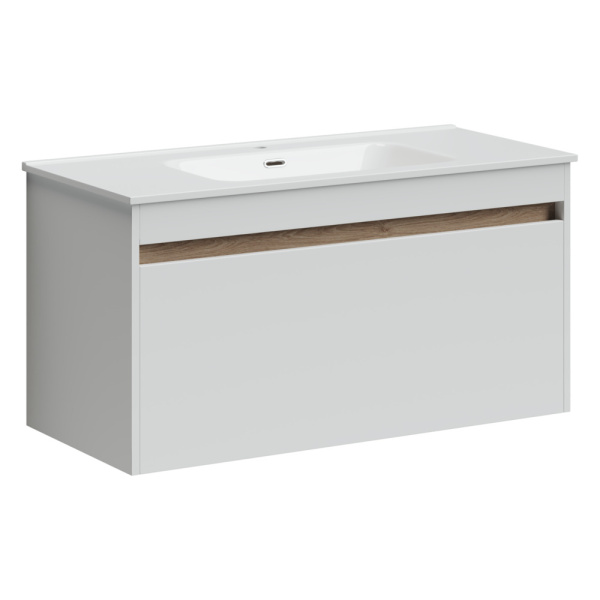 Тумба под раковину Sancos Smart SM100W белый глянец фото