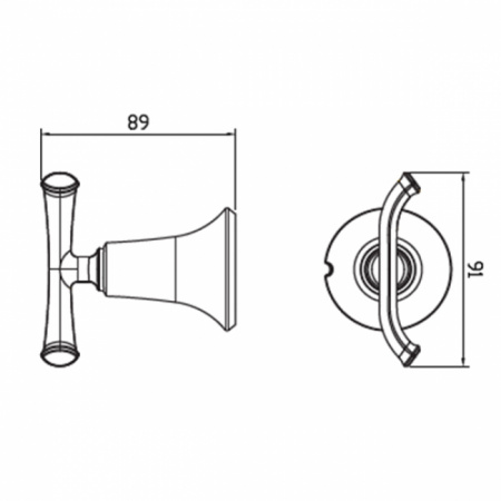 Крючок для ванной двойной Kaiser Bronze II KH-4002 фото