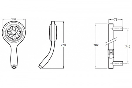 Душевой гарнитур Jacob Delafon Flipside E15865-CP фото