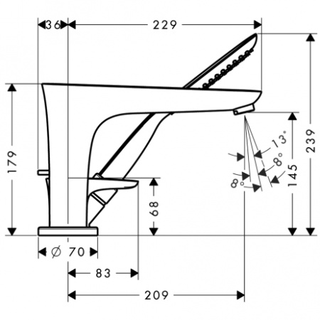Смеситель на борт ванны на 3 отверстия Hansgrohe PuraVida 15432400 фото