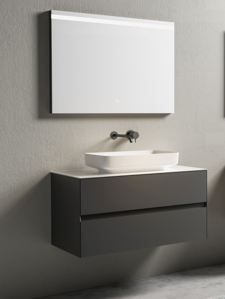 Тумба с раковиной AltroBagno Calabria 1000 Matte black фото