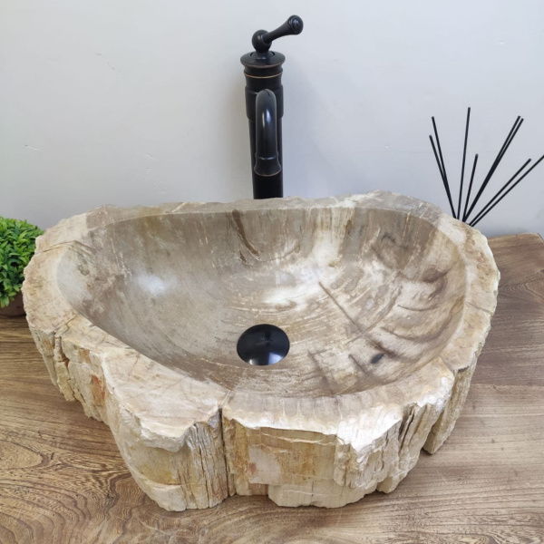 Накладная раковина из окаменелого дерева Fossil Basin OD-01124 (55*39*15) фото