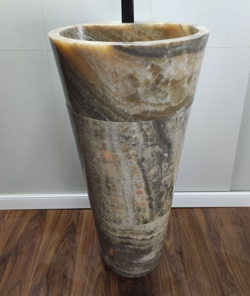 Раковина напольная из оникса Grey ON-01365 (45*45*90) фото