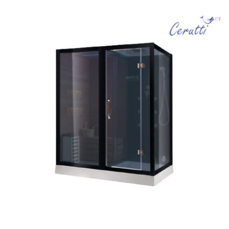 Душевая кабина с сауной Cerutti SPA Albano Nero Black CT8347 180x110 фото