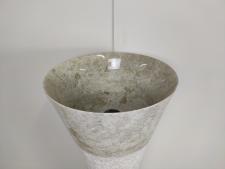 Напольная раковина из мрамора Indo Pedestal Cream/Cream MN-389 фото