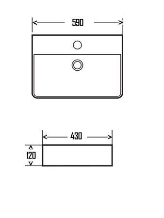 Раковина накладная AQUAme AQM5003 610x450x120 фото