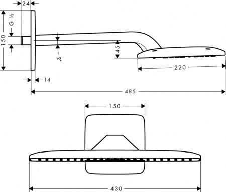 Верхний тропический душ Hansgrohe Raindance Е Air 1jet 420 27372000 фото