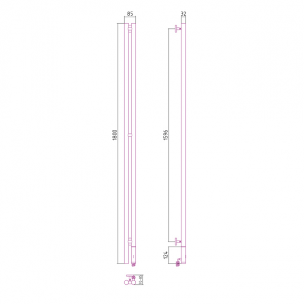 Электрический полотенцесушитель Сунержа Нюанс 180 правый 00-0543-1853 фото
