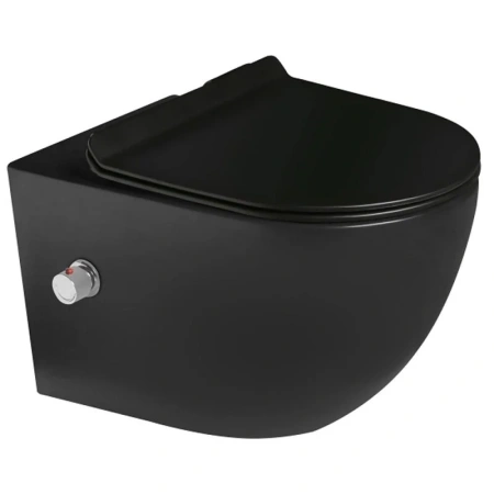 Унитаз подвесной с функцией биде SantiLine SL-5002MB-BD черный матовый фото