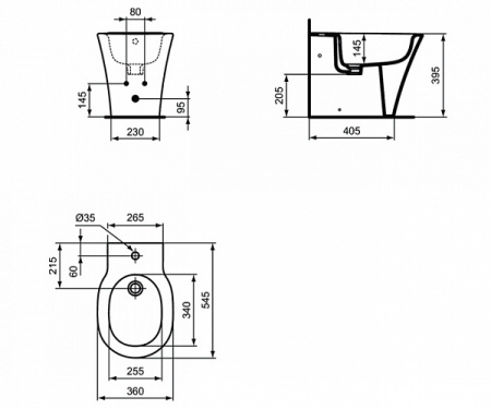 Биде напольное Ideal Standard Connect Air AquaBlade E018001 фото