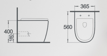 Унитаз приставной Gid TRS-269BM черный матовый фото
