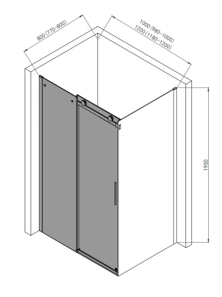 Боковая перегородка AQUAme 80 AQM4203F хром фото