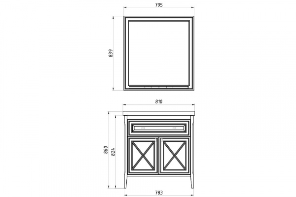 Тумба с раковиной ASB-Woodline Монте 80 10791 фото