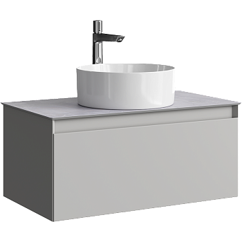 Тумба под накладную раковину Aqwella Geometria 80 GE01081ST серый туман фото