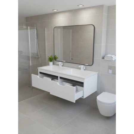 Тумба под двойную раковину Uperwood Modul 120 TModul120WG белая/графит фото