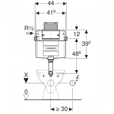 Бачок скрытого монтажа Geberit Omega 12 109.050.00.1 фото