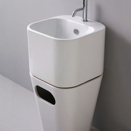 Раковина с бельевой корзиной Azzurra Tandem ULI200/1 bi*1 фото