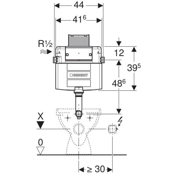 Бачок скрытого монтажа Geberit Omega 12 109.050.00.1 фото
