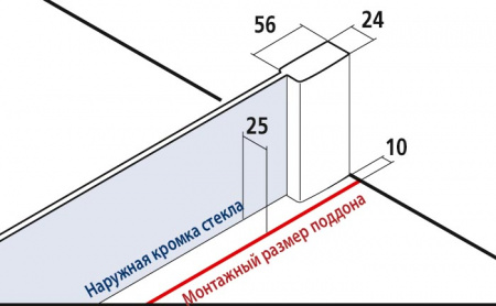 Боковая стенка Kermi Gia XP GX UWL 08018VAK 80x185 L фото