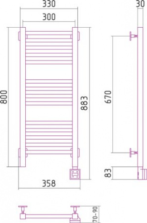 Электрический полотенцесушитель Сунержа Модус 00-0521-8030 фото