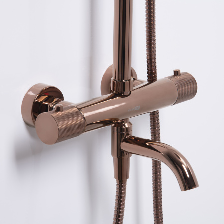 Душевая система с термостатическим смесителем WasserKRAFT Thermo A18301 розовое золото фото