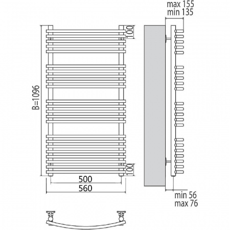 Полотенцесушитель электрический Terminus Марио П23 4660059920993 500х1096 фото