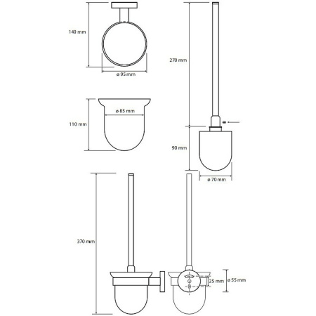 Ершик для туалета Bemeta Amber 155113017 медное золото фото