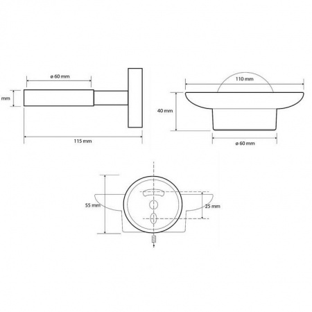 Мыльница настенная Bemeta Dark 104108040 фото