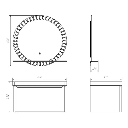 Зеркало с полочкой Comforty Арзамас-80 00-00014152 фото