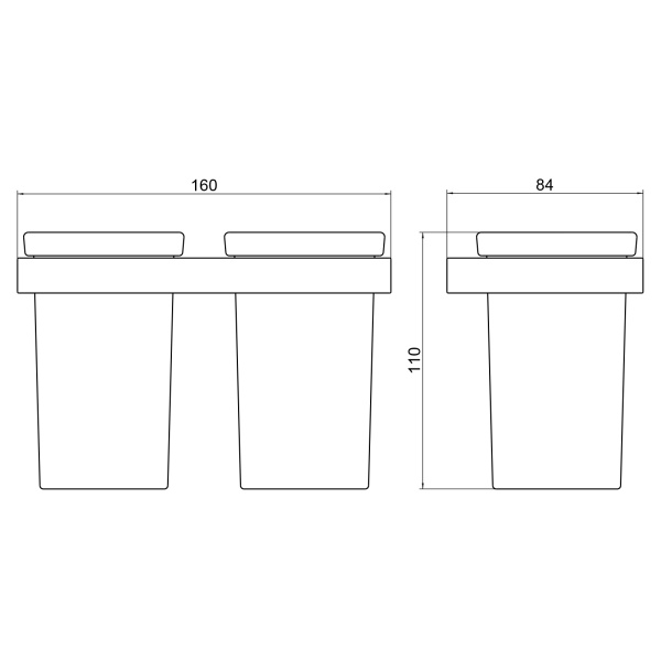 Двойной стакан для зубных щеток Timo Petruma 15234/00 Хром фото