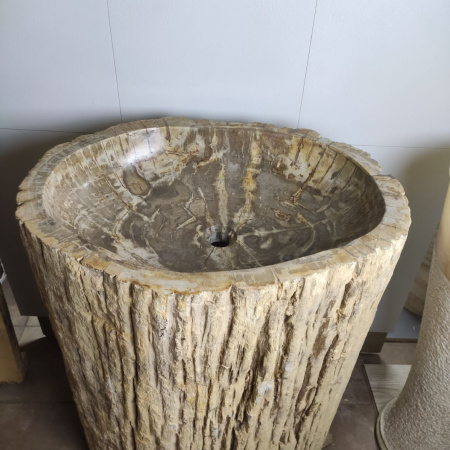 Раковина напольная из окаменелого дерева ODN-01499 (68*55*90) фото