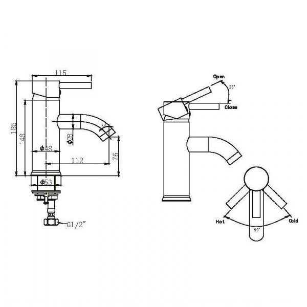 Смеситель для раковины Bravat Slim F1332366CP-RUS фото