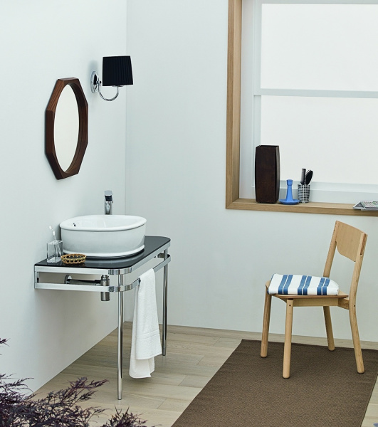 Металлическая консоль для раковины Artceram Azuley AZA003 71 03 nero/cr фото